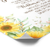 Sunflower Put A Ring Bridal Shower Game Sign ポスター (角)