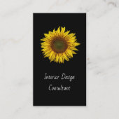 Sunflower QR code Interior Designer Modern Black  名刺 (正面)
