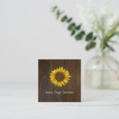 Sunflower QR code Interior Designer Rustic Wood スクエア名刺 (スタンド正面)