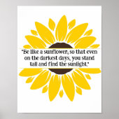 Sunflower Quote Poster for Office or Classroom ポスター (正面)