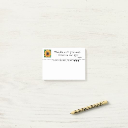 Sunflower radiant Pixel Light ポストイット (デスク上)