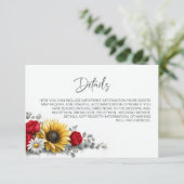 Sunflower Red Rose Floral Wedding Details エンクロージャーカード (スタンド正面)
