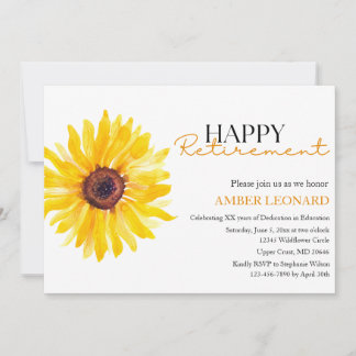 Sunflower Retirement Invitation |Teacher or Admin 招待状