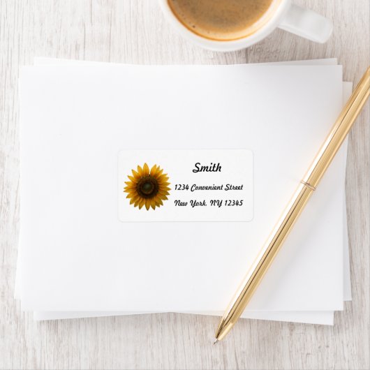 Sunflower Return Address Label ラベル (インサイチュ)