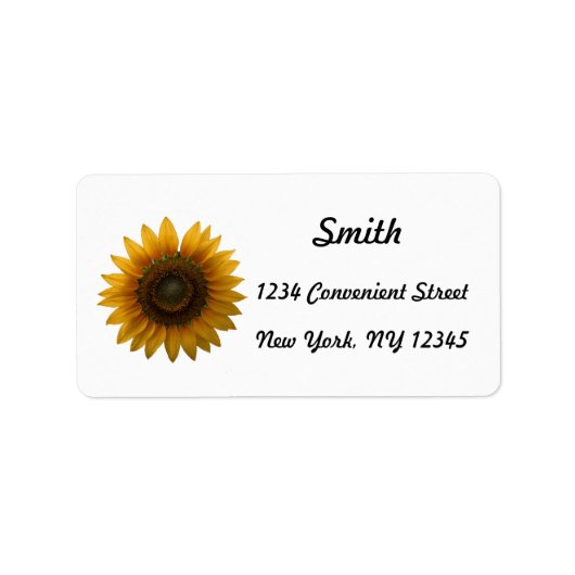 Sunflower Return Address Label ラベル (正面)