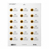 Sunflower Return Address Label ラベル (フルシート)