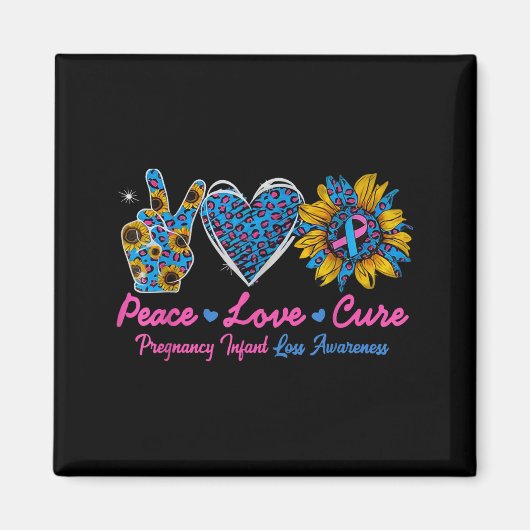 Sunflower Ribbon Pregnancy Infant Loss Awareness C マグネット (正面)