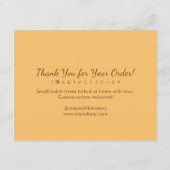 Sunflower Rolling Pin Cookie Care Instructions サンキューカード (裏面)