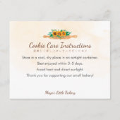 Sunflower Rolling Pin Cookie Care Instructions サンキューカード (正面)