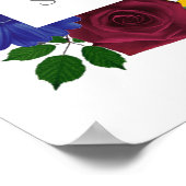 Sunflower Rose Floral Wedding ポスター (角)