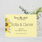 Sunflower rose wedding photo Save The Date Card セーブザデート (スタンド正面)