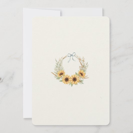 Sunflower Rustic Baby Shower Invitation 招待状 (裏面)