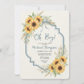 Sunflower Rustic Baby Shower Invitation 招待状 (正面)