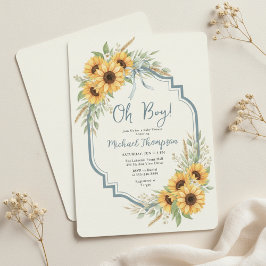 Sunflower Rustic Baby Shower Invitation 招待状