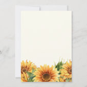 Sunflower rustic boho summer gardern ivory wedding セーブザデート (裏面)