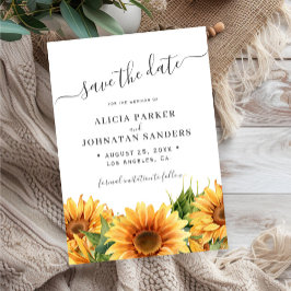 Sunflower rustic boho summer gardern white wedding セーブザデート