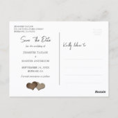 Sunflower Rustic Country Wedding Save The Date ポストカード (裏面)