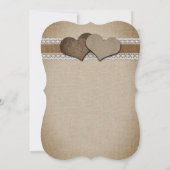 Sunflower Rustic Vintage Burlap Lace Wedding 招待状 (裏面)