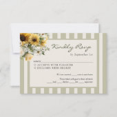 Sunflower Rustic Wedding 出欠カード (正面)