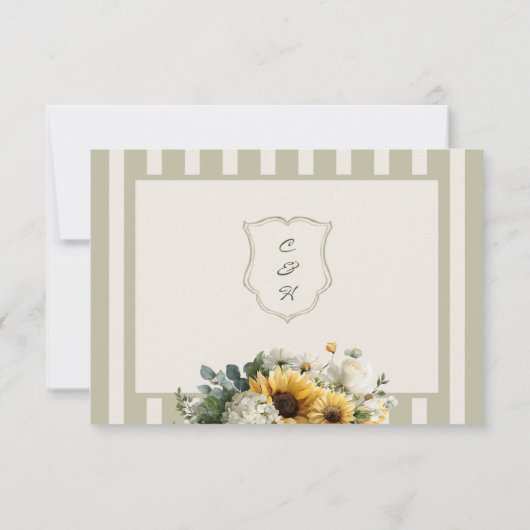 Sunflower Rustic Wedding 出欠カード (裏面)