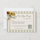 Sunflower Rustic Wedding QR Code 出欠カード (正面)