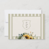 Sunflower Rustic Wedding QR Code 出欠カード (裏面)
