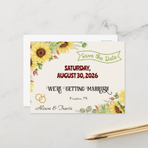 SUNFLOWER SAVE THE DATE POST CARD ポストカード