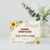 SUNFLOWER SAVE THE DATE POST CARD ポストカード (スタンド正面)