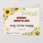 SUNFLOWER SAVE THE DATE POST CARD ポストカード (正面)
