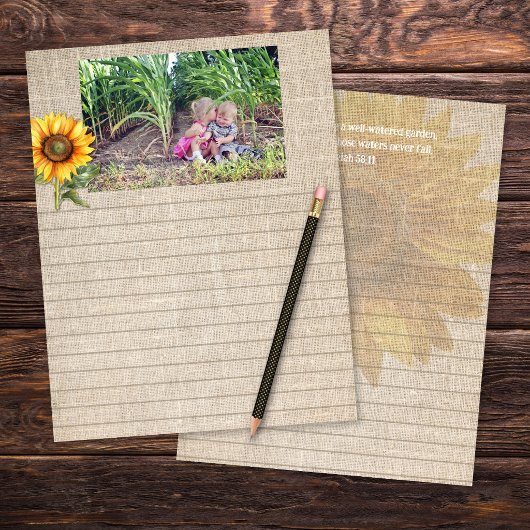 Sunflower Scrapbook Paper Custom Photo