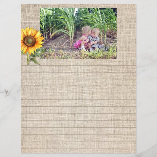 Sunflower Scrapbook Paper Custom Photo (裏面)