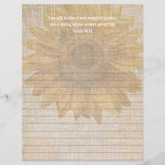 Sunflower Scrapbook Paper Custom Photo (正面)