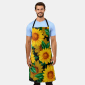 Sunflower seamless pattern. Background with yellow エプロン (着用した状態)