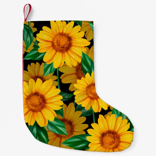 Sunflower seamless pattern. Background with yellow スモールクリスマスストッキング (正面)