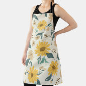 Sunflower seamless pattern. Yellow daisy on off wh エプロン (インサイチュ)