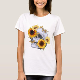 SUNFLOWER SKULL WOMEN'S T SHIRT Tシャツ