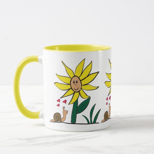 "Sunflower Snail Little Friends" Mug マグカップ (左)