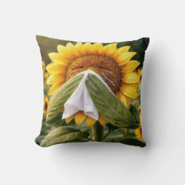 Sunflower Sneezing into a Tissue クッション