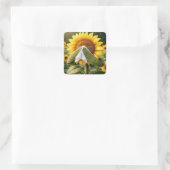 Sunflower Sneezing into a Tissue スクエアシール (バッグ)