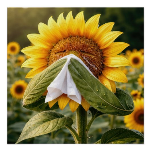 Sunflower Sneezing into a Tissue ポスター (正面)