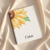 Sunflower Spiral Notebook – Minimal Watercolor ノートブック