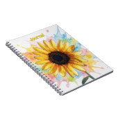 Sunflower Splash Flower Art Personalize Journal ノートブック (右側)