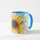 Sunflower Splash Flower Floral Art Mug マグカップ (正面右)