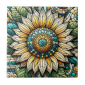 Sunflower Stained Glass Mosaic タイル (正面)