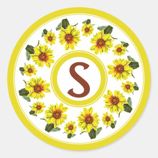Sunflower Sticker ラウンドシール (正面)