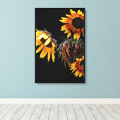 Sunflower Stretched Canvas Print キャンバスプリント (インサイチュ (ウッドフロア))