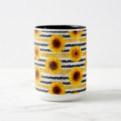 Sunflower Stripes Navy & Yellow  ツートーンマグカップ (中央)