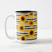 Sunflower Stripes Navy & Yellow  ツートーンマグカップ (左)