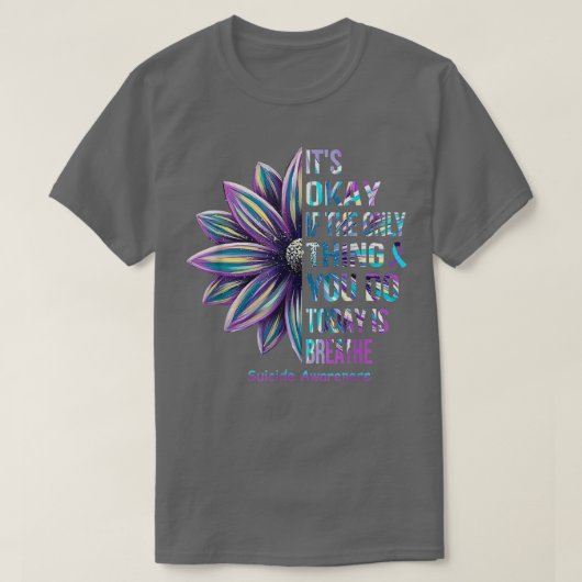 Sunflower Suicide Prevention Awareness Month Famil Tシャツ (デザイン正面)