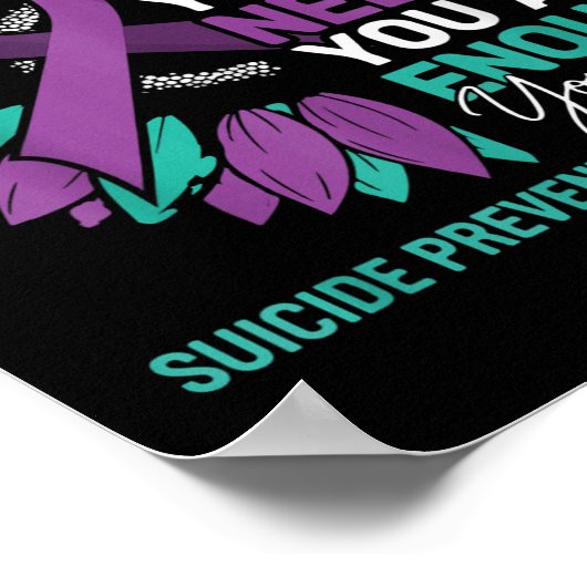 Sunflower Suicide Prevention Awareness Motivationa ポスター (角)